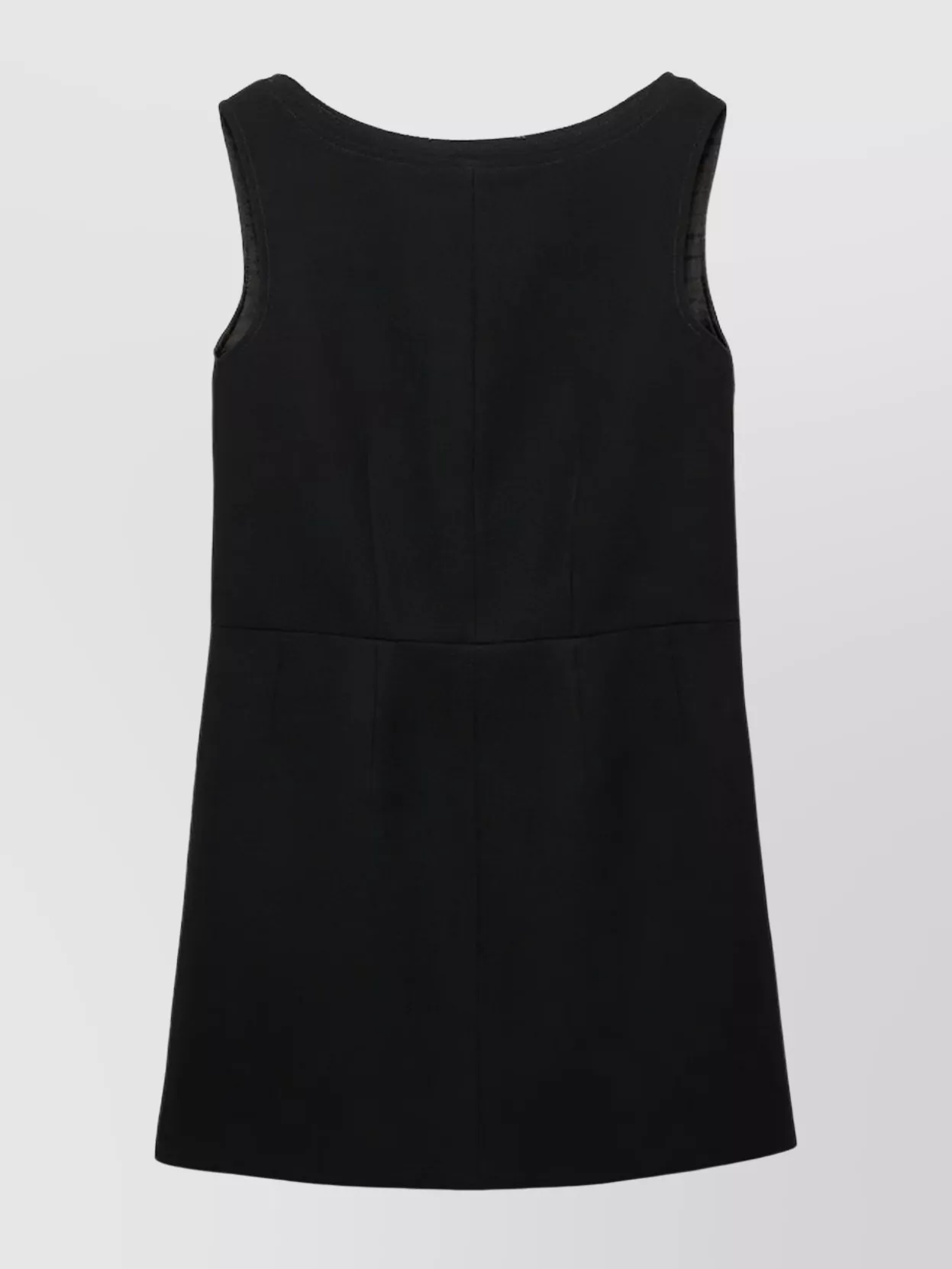Prada Chic Sleeveless Dress Fur Collar In Black