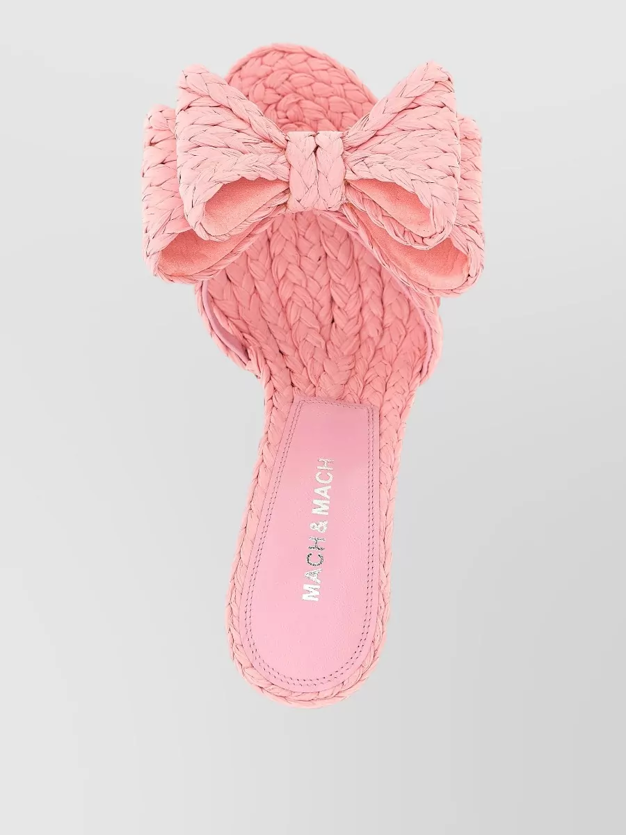 Mach & Mach Raffia Bow Mules