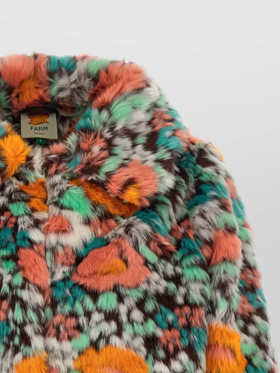 Farm Rio Faux Fur Floral-Print Coat