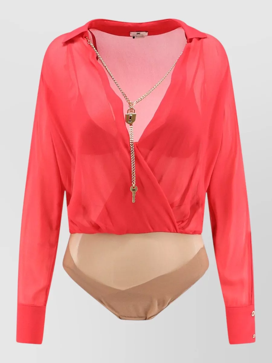 Elisabetta Franchi viscose v-neck long-sleeve body