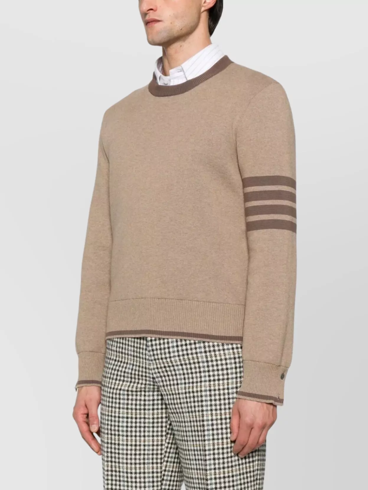 Thom Browne Milano Stitch Crew Neck Pullover 4 Bar Stripe