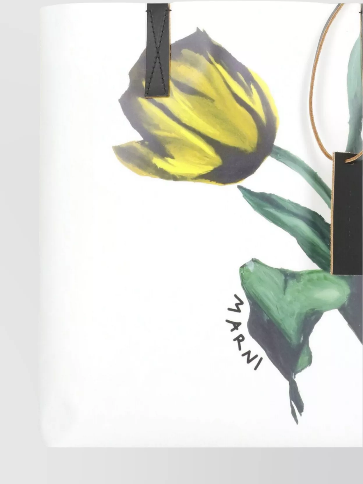 Marni Floral Print Shoulder Bag With Contrast Handles
