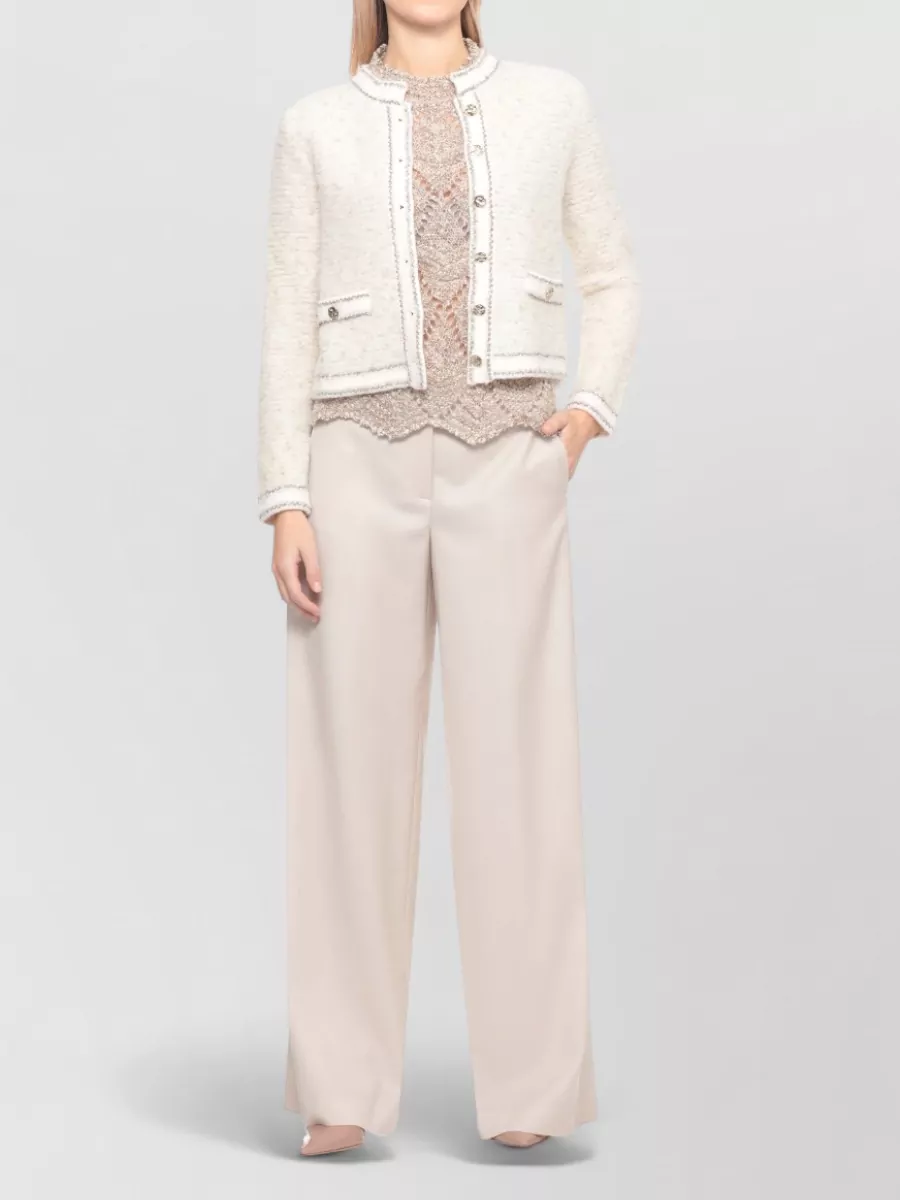 D.exterior Wool Crewneck Long-Sleeve Cardigan