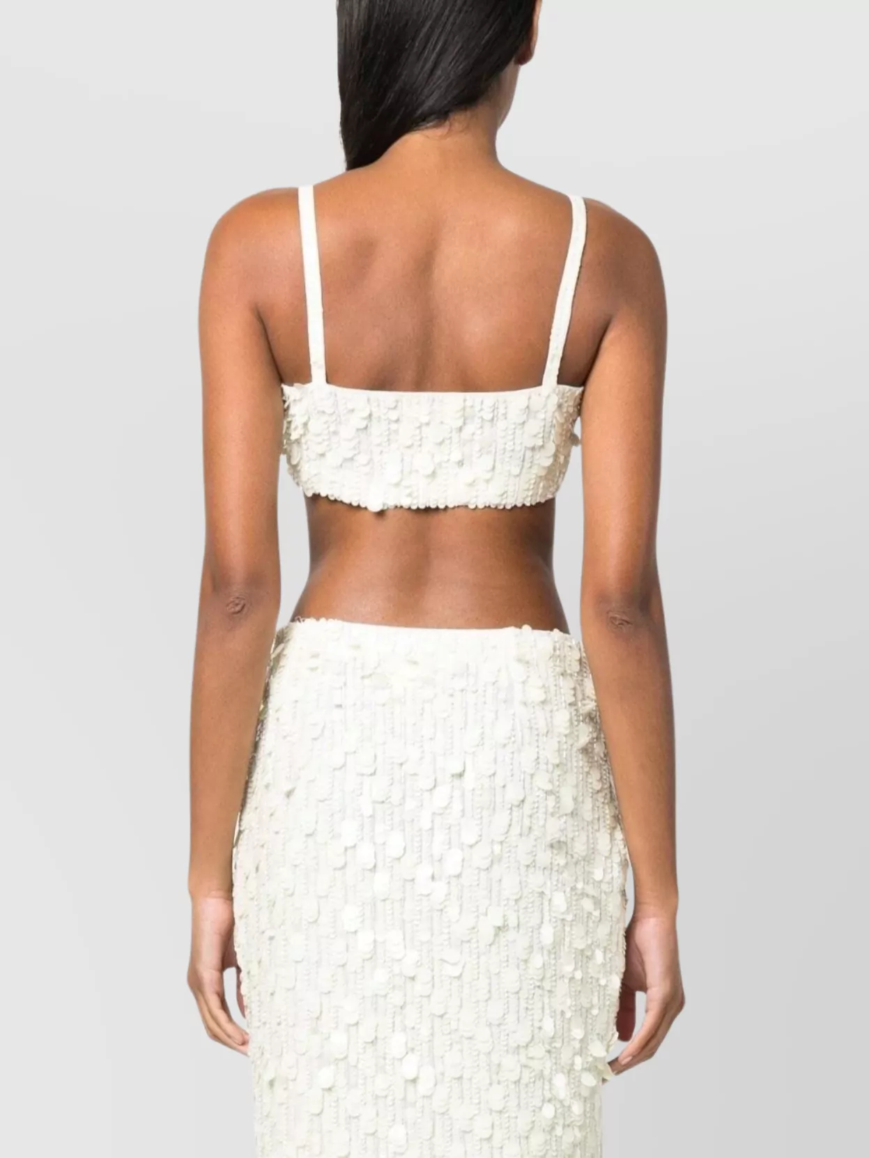 P.a.r.o.s.h Crop Top Sequin Spaghetti Straps