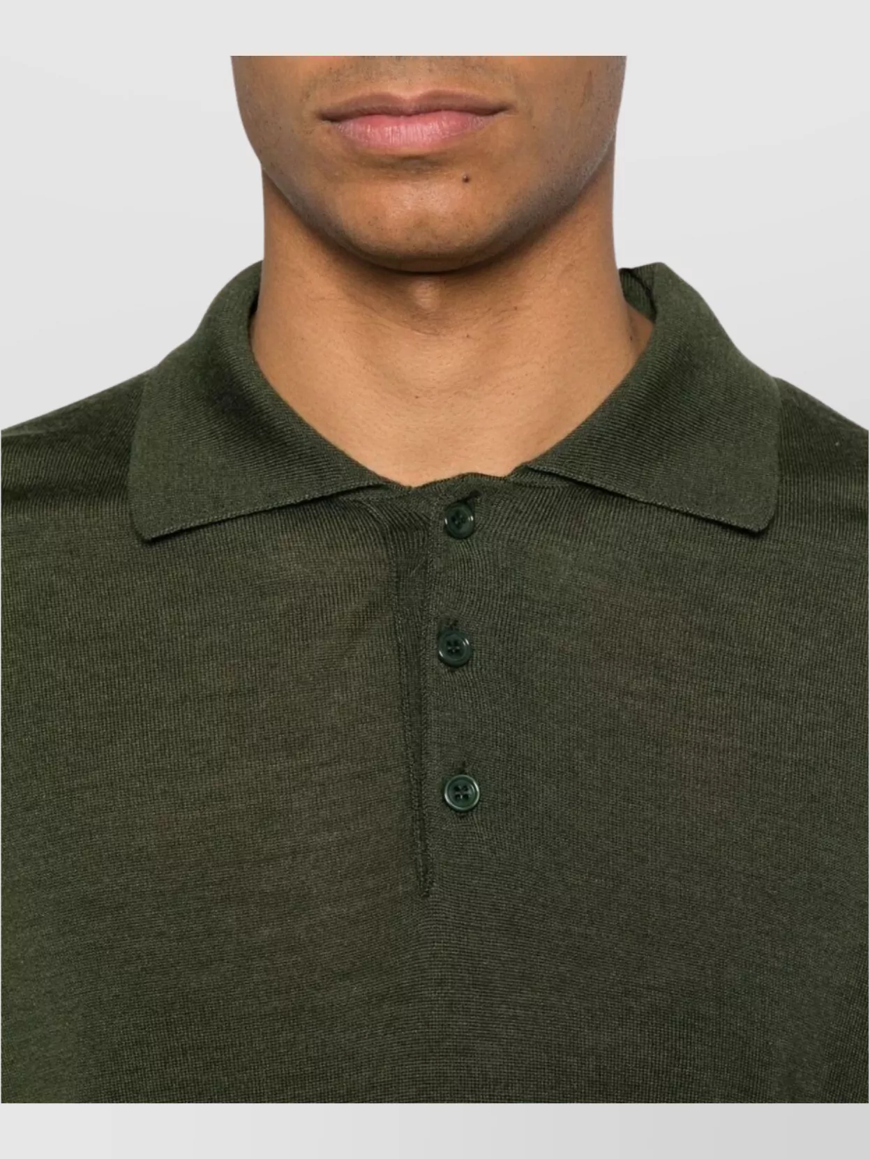 Ami Alexandre Mattiussi Ami Long Sleeved Knitted Polo Shirt