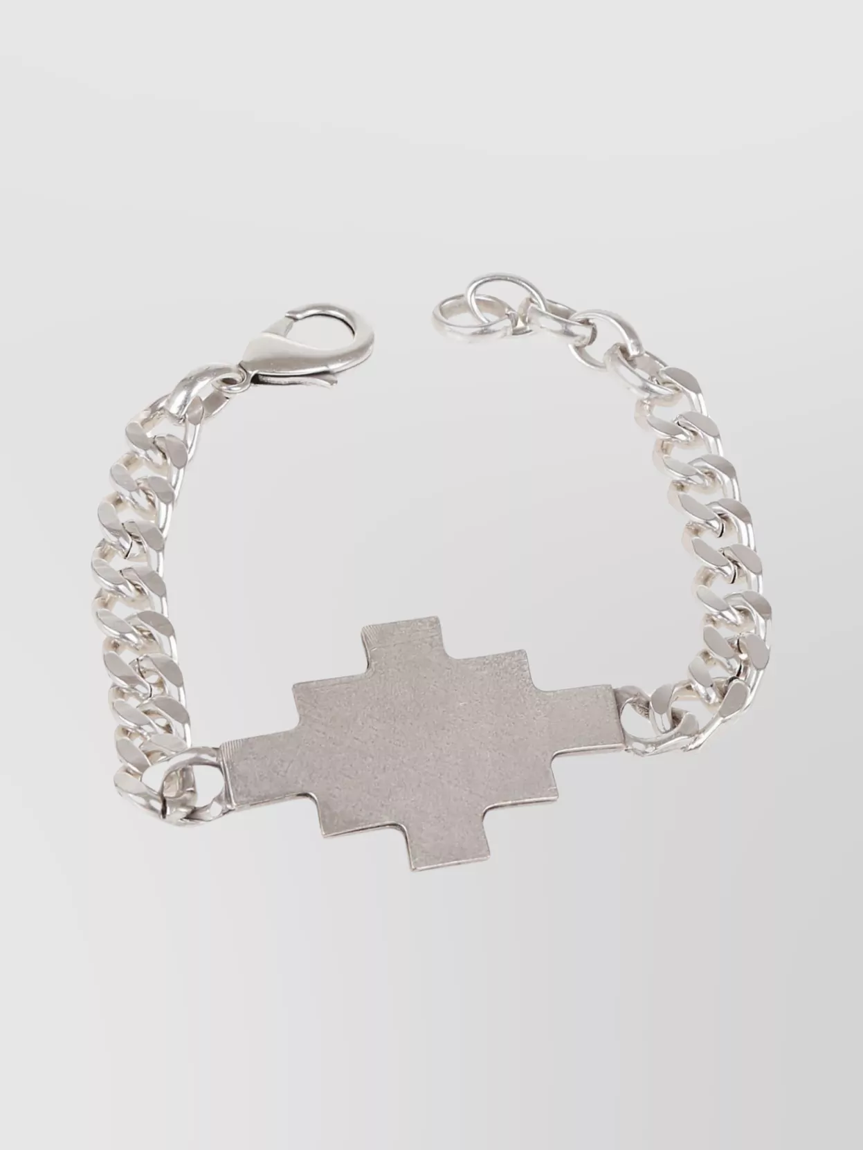 Shop Marcelo Burlon County Of Milan Cross Symbolic Pendant Silver-tone Bracelet In Grey