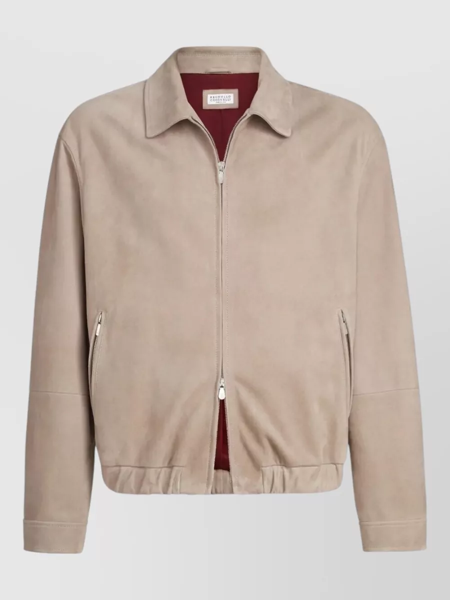 Brunello Cucinelli Leather bomber jacket