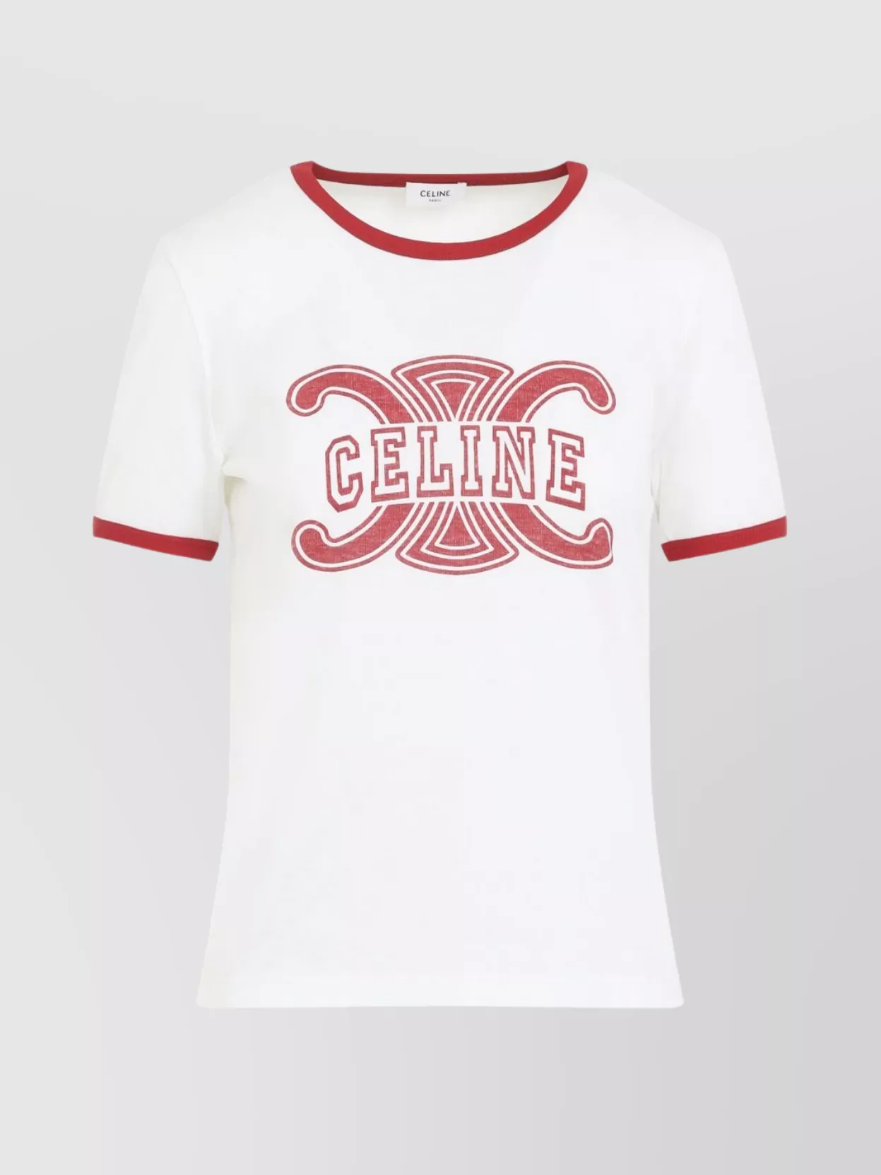 Celine Retro Inspired T-shirt Contrast Trim In White