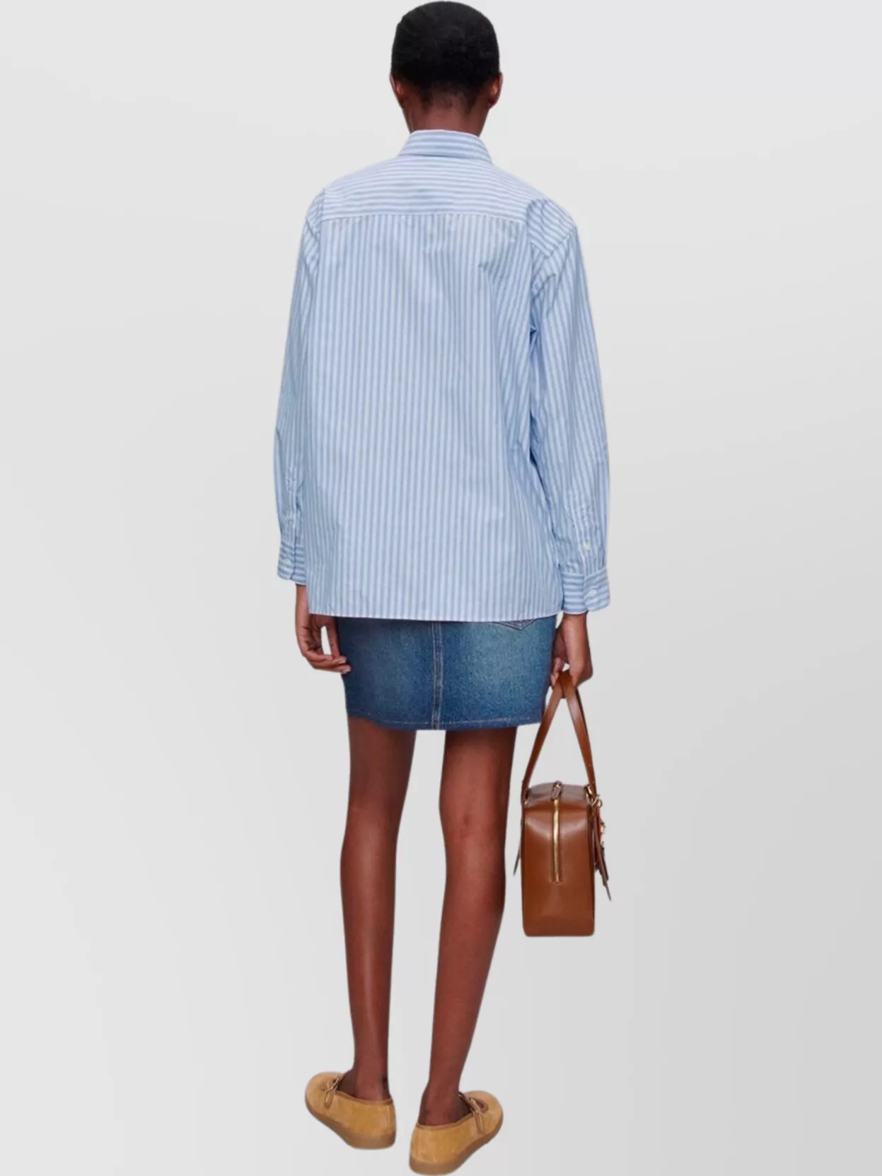 Apc Striped Sela Shirt With Chest Pocket In Black