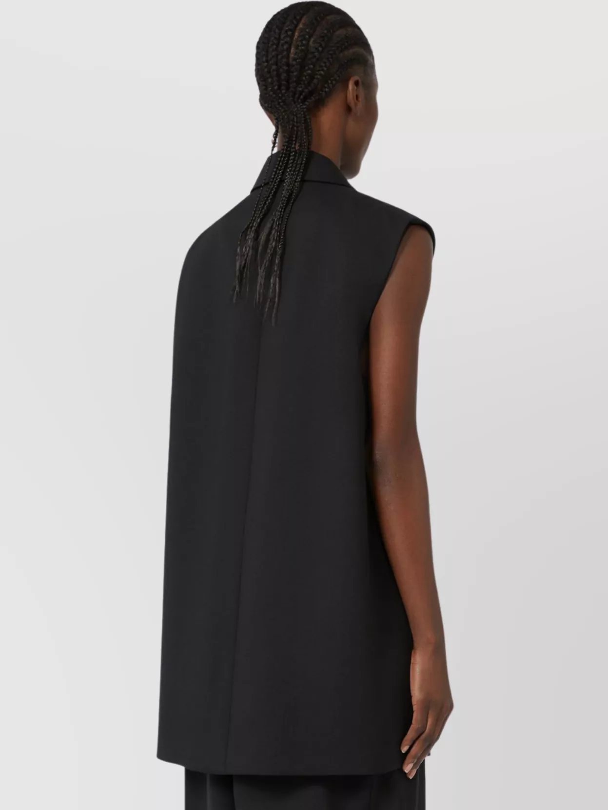 Sportmax Sleeveless Wool Canvas Blazer Belt