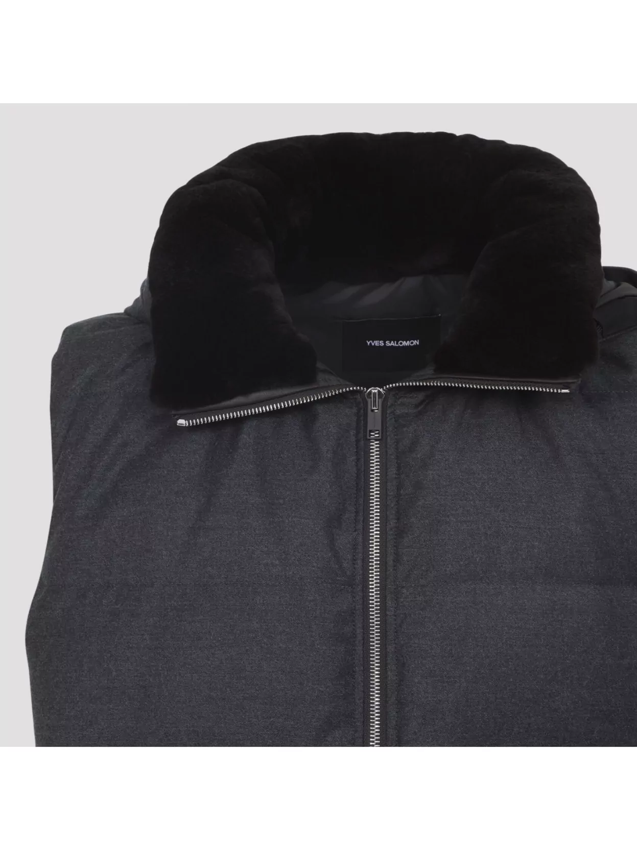 Yves Salomon Quilted Down-filled Mink Gilet With Contrast Lining In Black