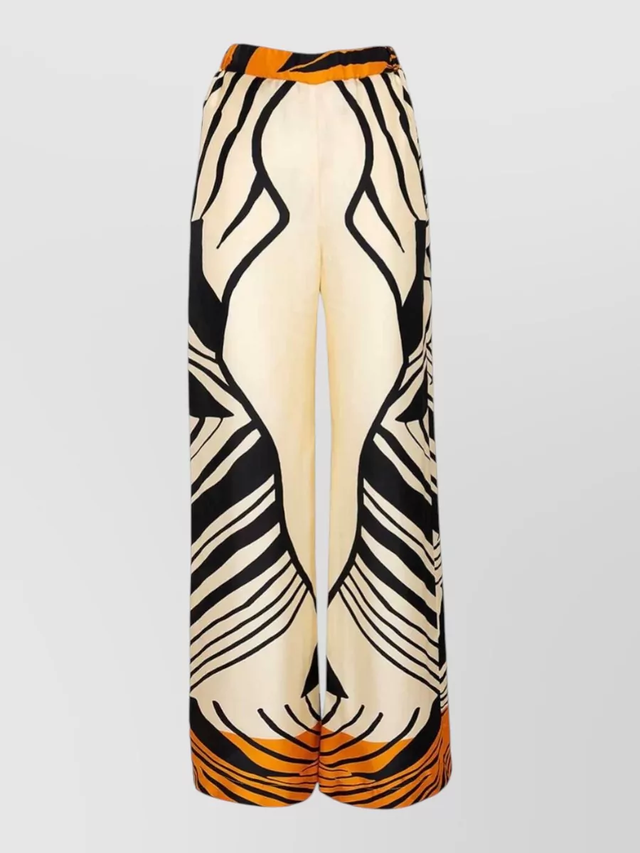 Raquel Diniz Silk Printed Wide-Leg Trousers