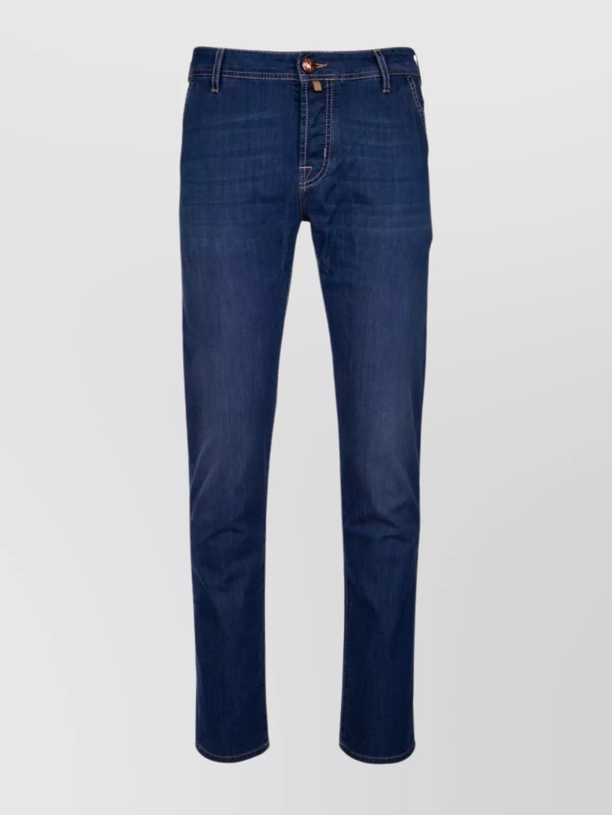 Jacob Cohen Denim Trousers With Belt Loops And Contrast Stitching In Blue