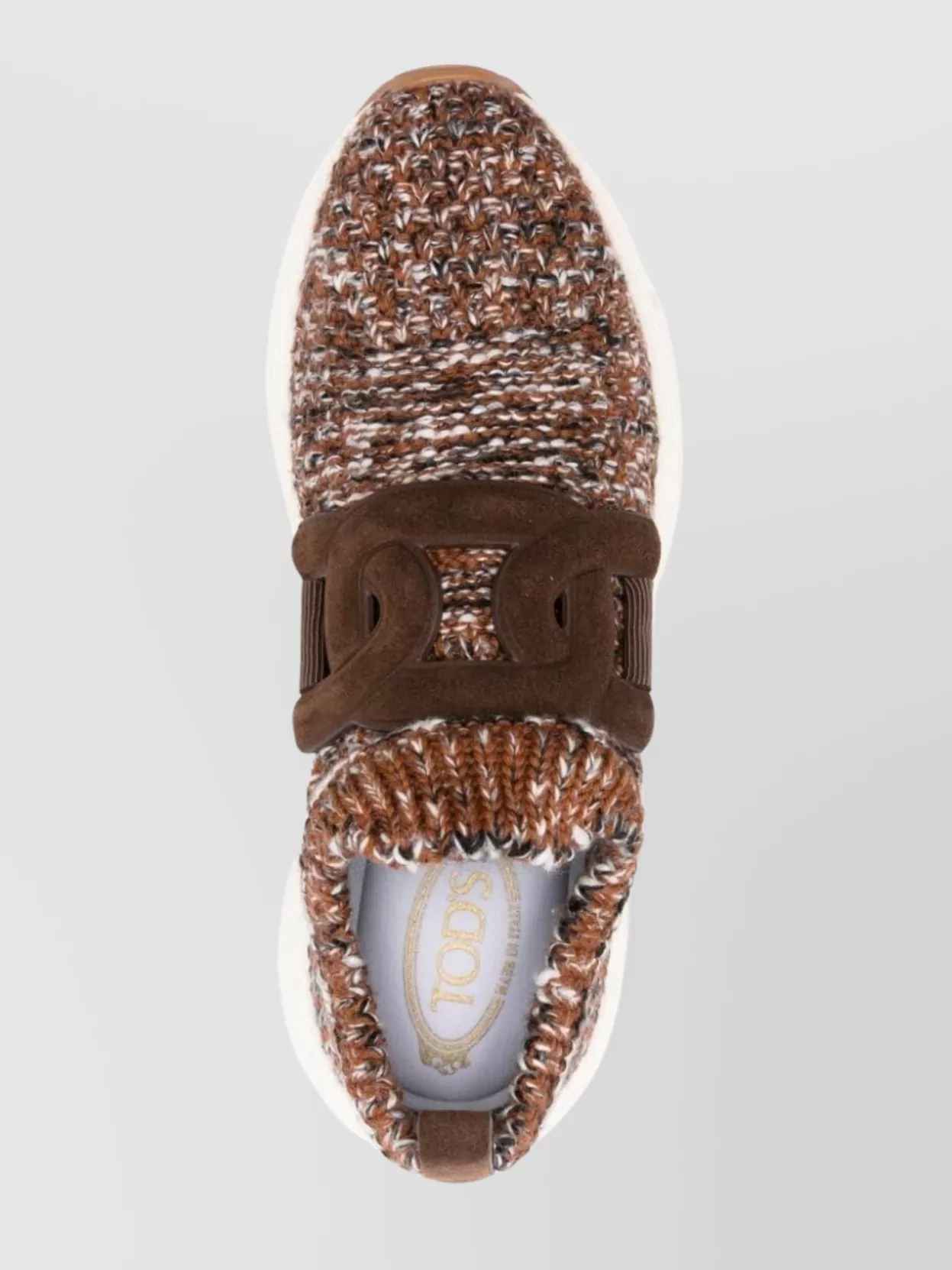 Tod's Slip-on Sneakers Featuring Knitted Upper In Brown