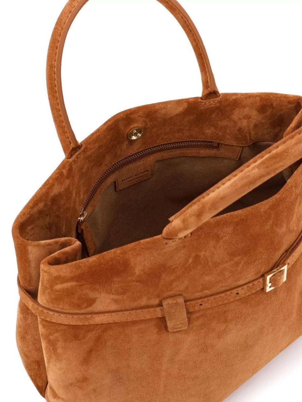 Manu Atelier Cambon 35 Suede Shoulder Bag