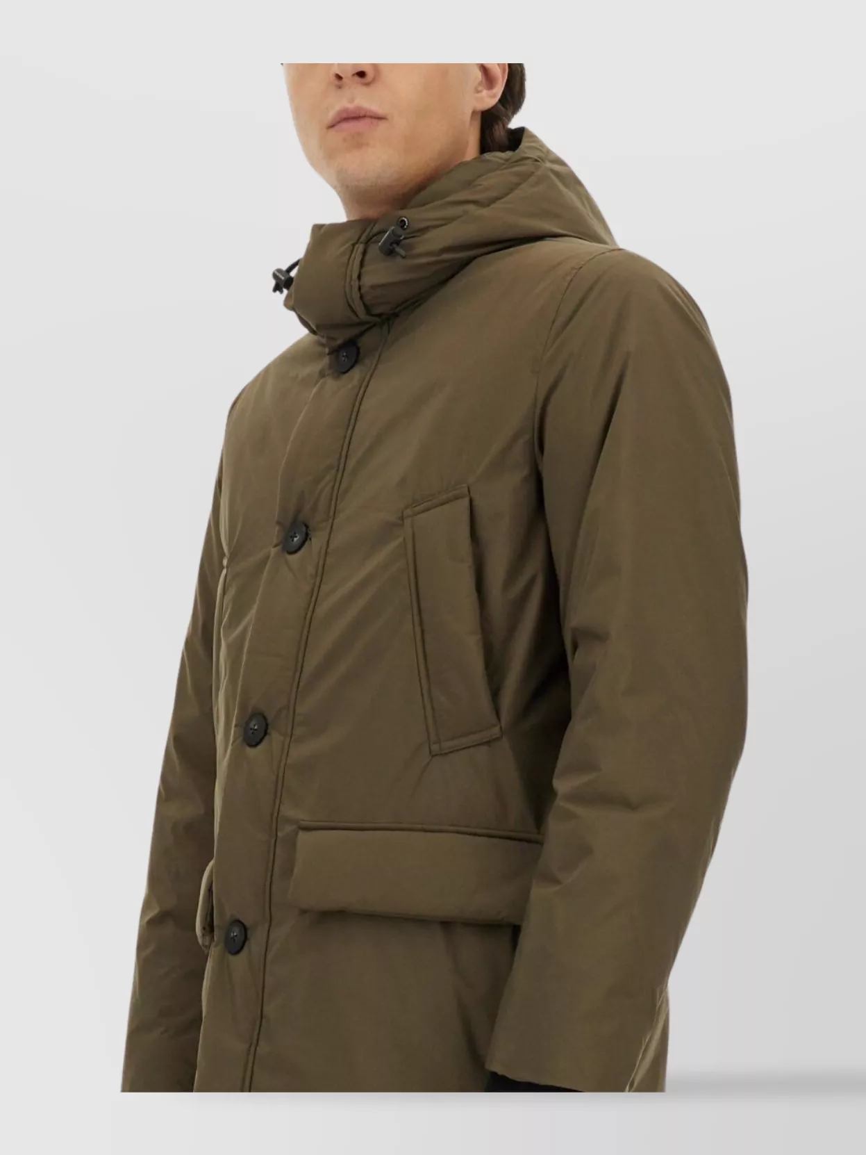 Woolrich Long Quilted Jacket Adjustable Hood