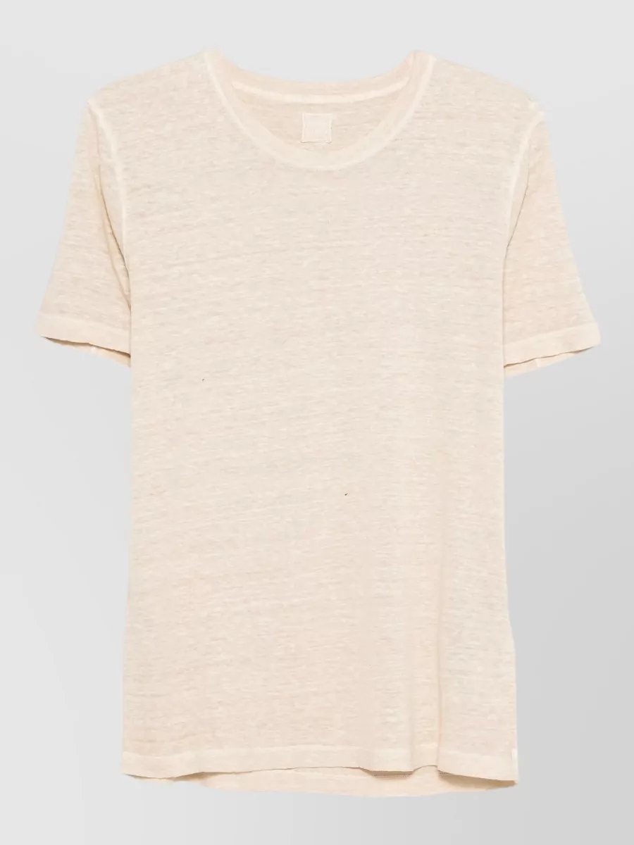 120% Lino Linen Crew Neck Short Sleeve T-Shirt