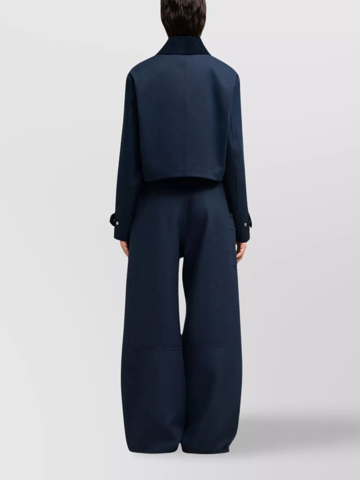 Ami Paris Flap Pocket Cropped Jacket With Corduroy Collar