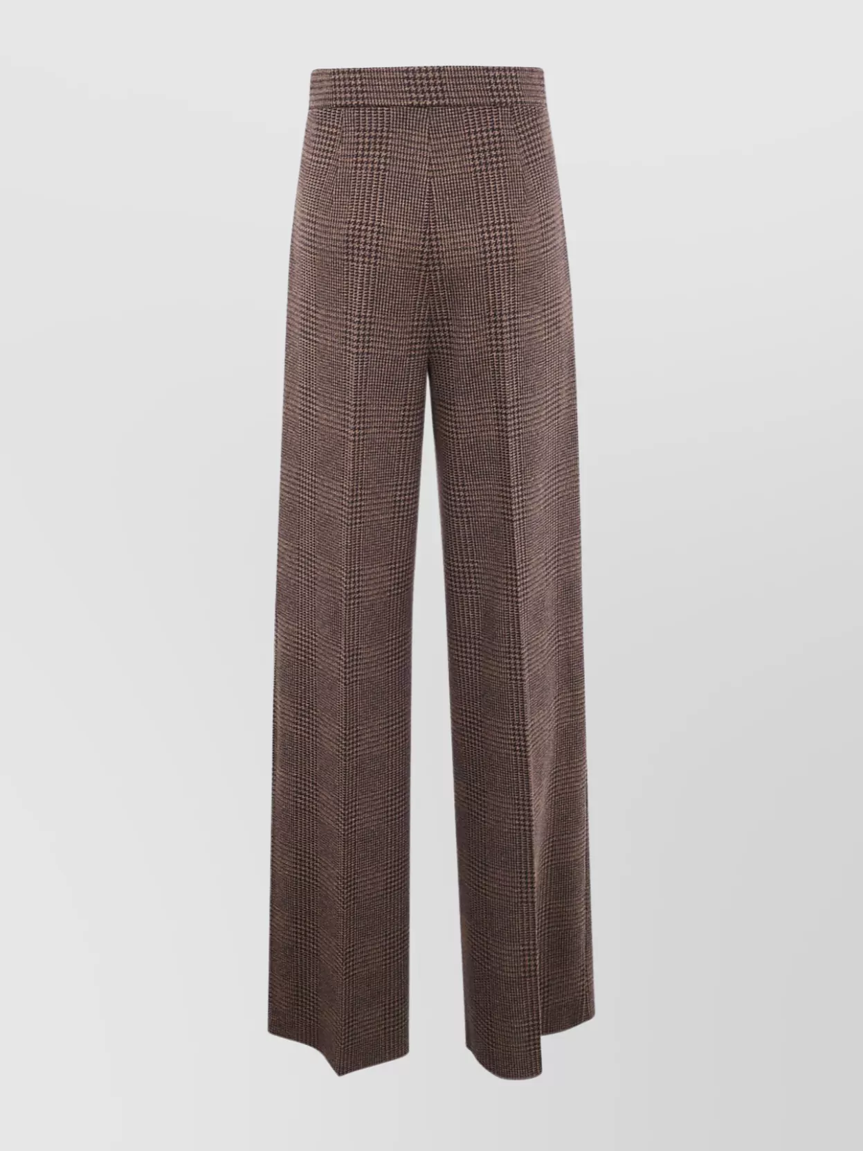 Max Mara Checked Wide Leg High Waist Trousers