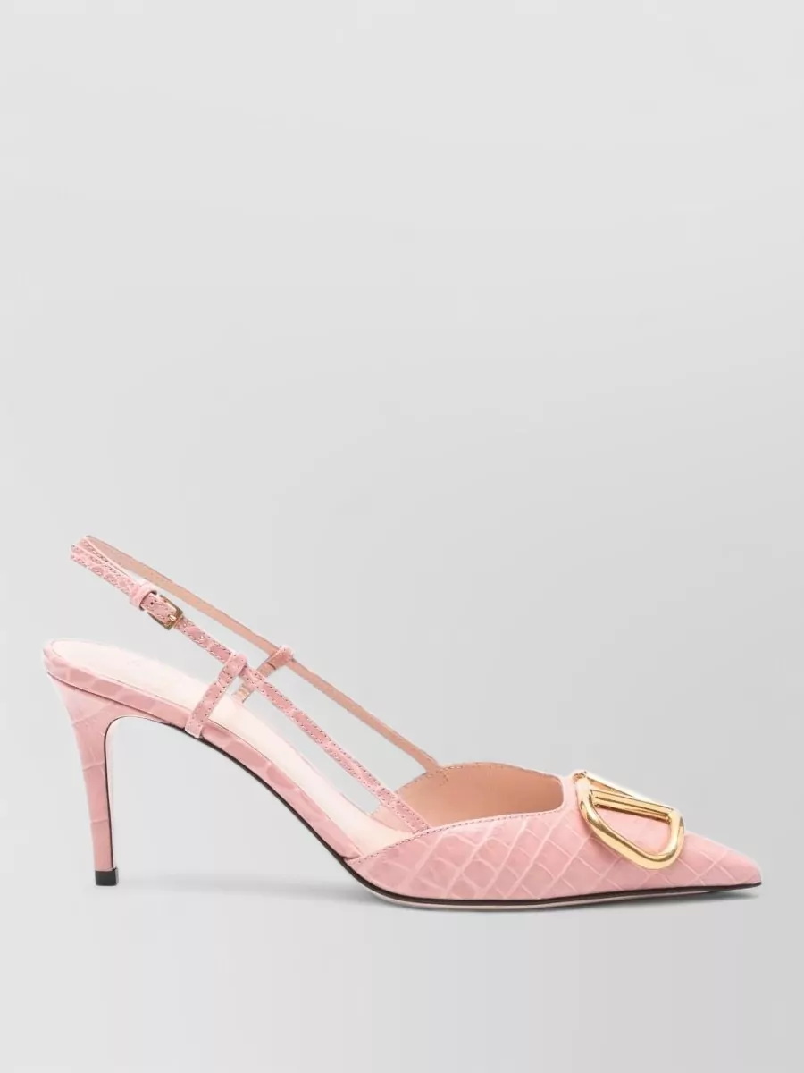 Valentino Garavani Embossed Calf Leather Slingback Pumps
