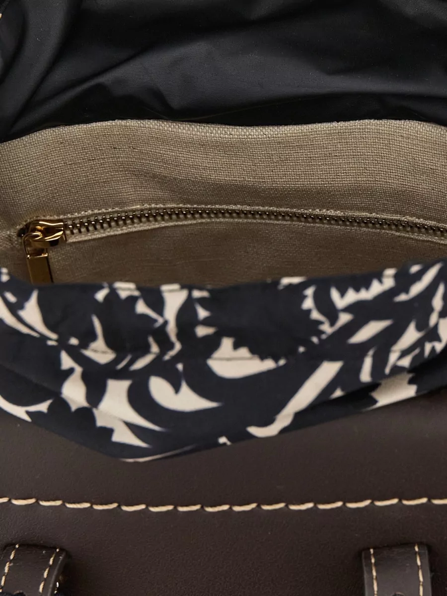 Cuba Lab Silk Leather Linen Bucket Bag