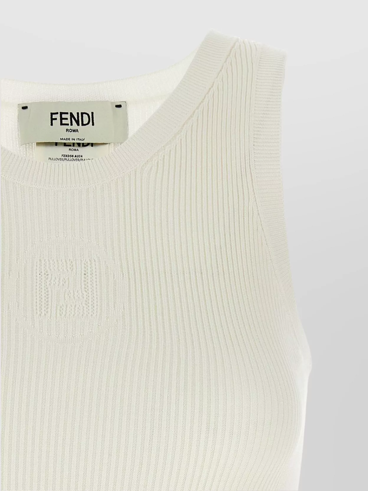 Fendi Top In Misto Seta Avorio Donna