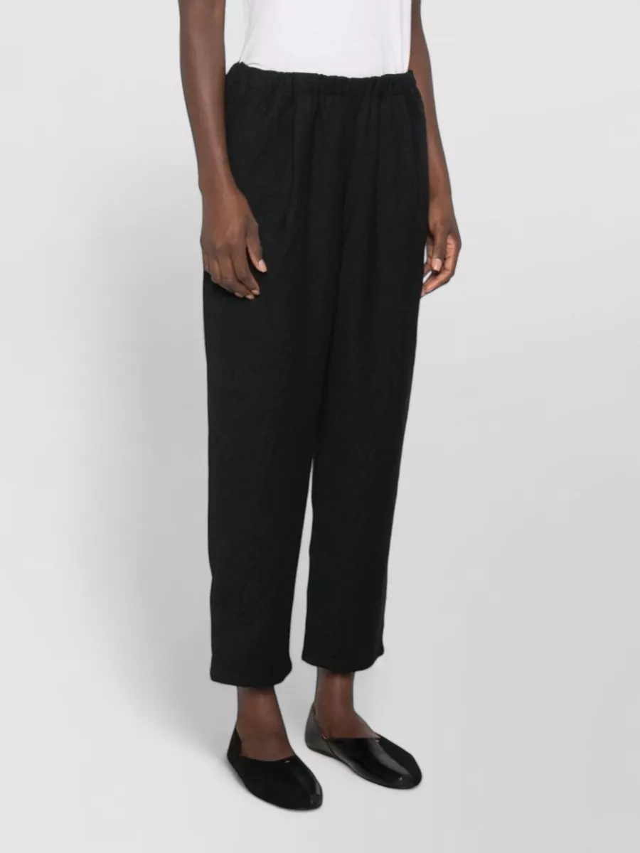 Apuntob Virgin Wool Crinkled Elasticated-Waist Trousers