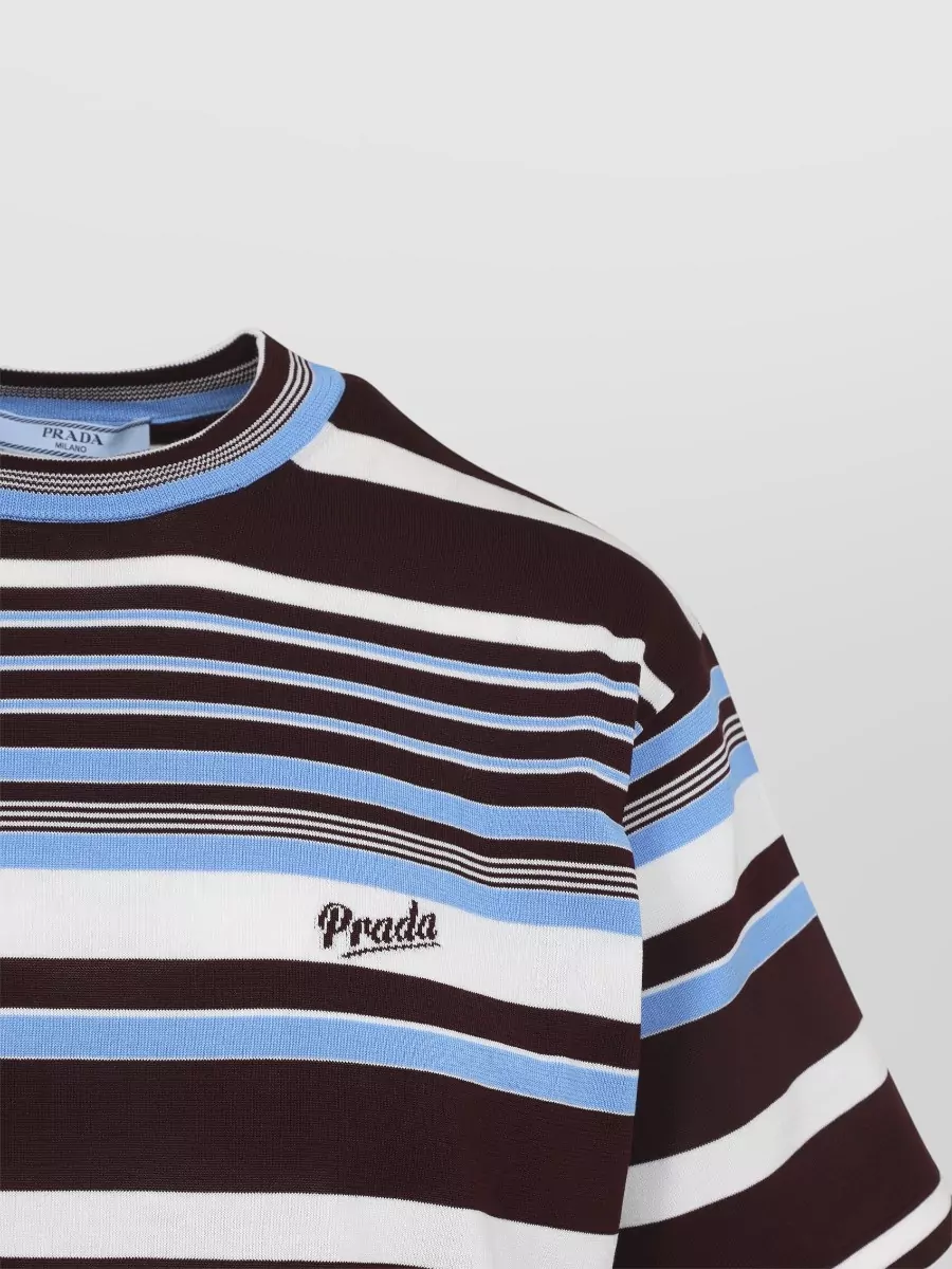 Prada Striped Cotton Short-Sleeve T-Shirt