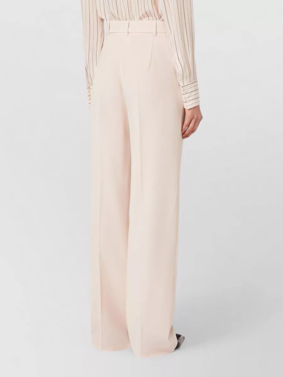 S Max Mara Pleated Wide Leg Trousers Belt Loops