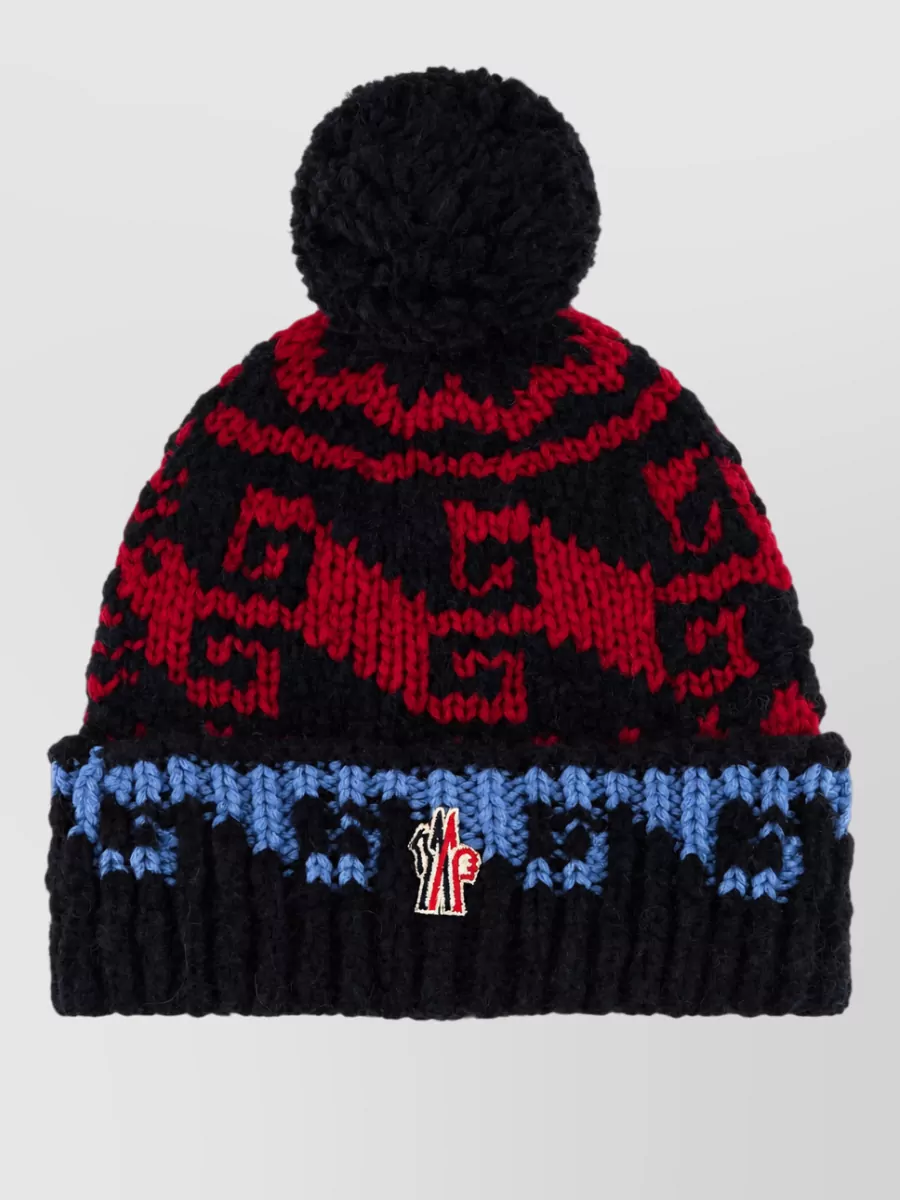 Moncler jacquard knit beanie