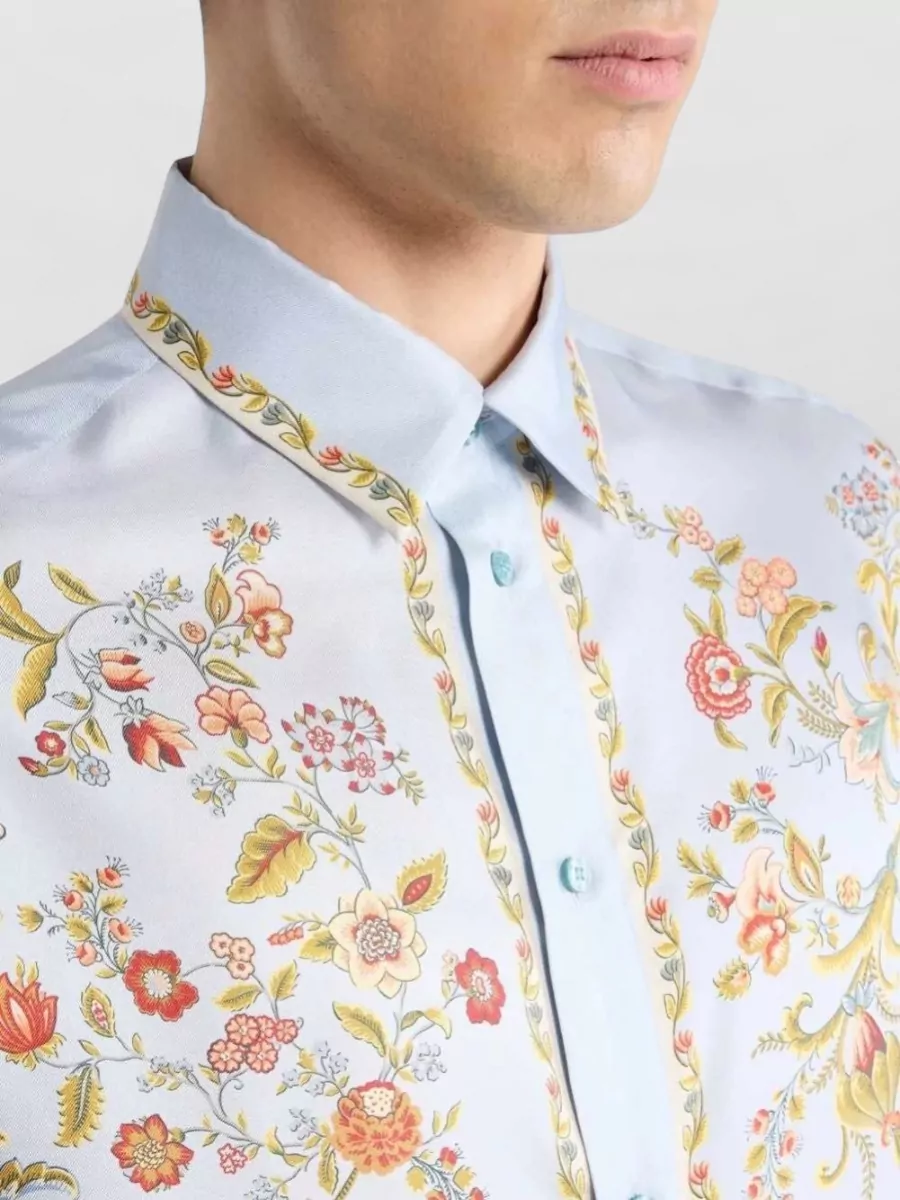 Etro Silk Oversized Short-Sleeve Printed Shirt