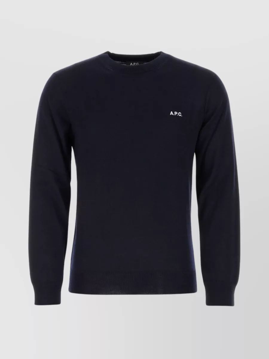 Shop Apc Polyester Blend Crew-neck Sweater In Blue