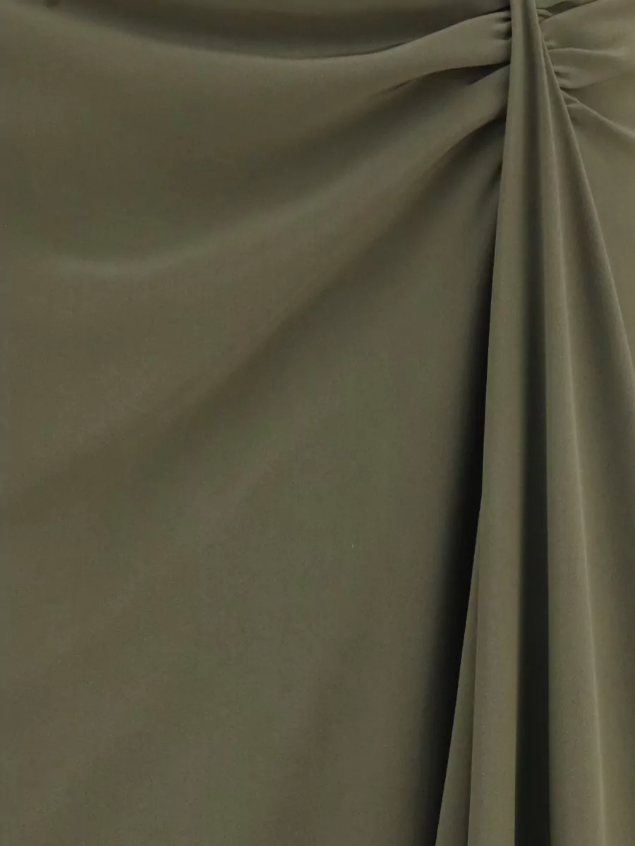 Alexander Mcqueen Silk Draped Asymmetric Maxi Skirt