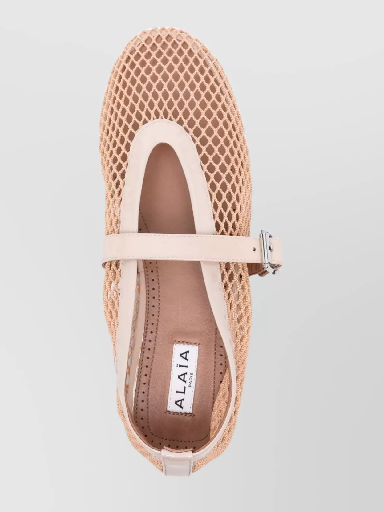 Alaïa Clair Fishnet Ballerina Flats In Pink
