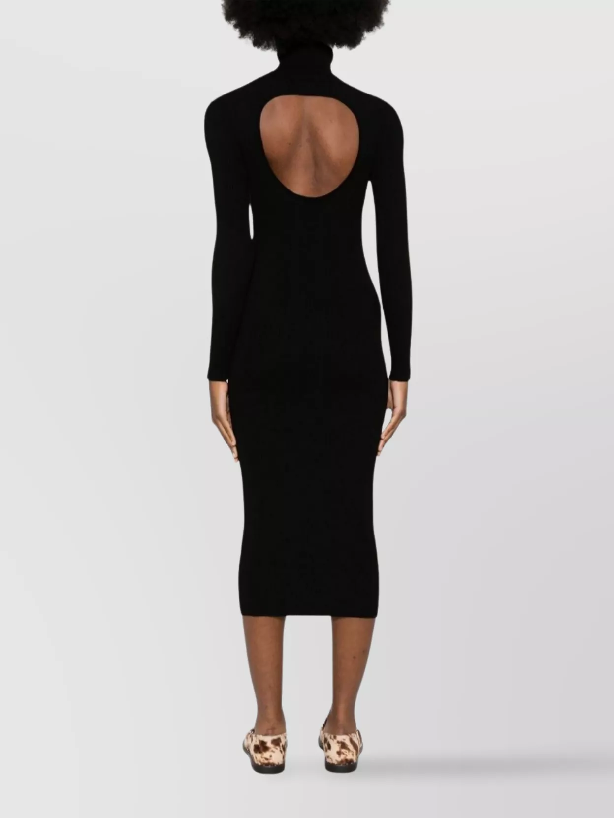 Parosh Midi Dress With Long Sleeves And Open Back