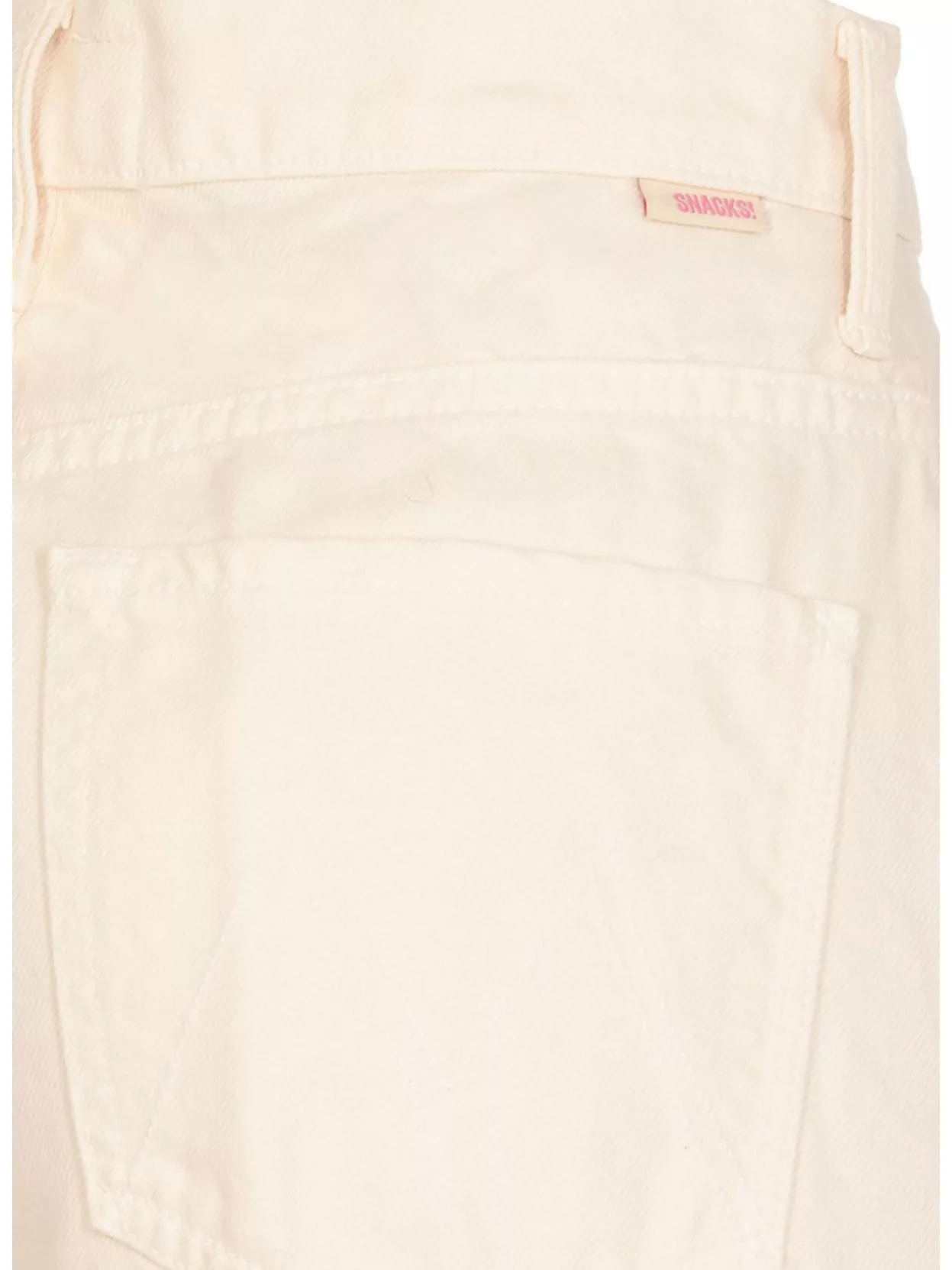 Mother Straight Cotton Blend Trousers With Five Pockets In White