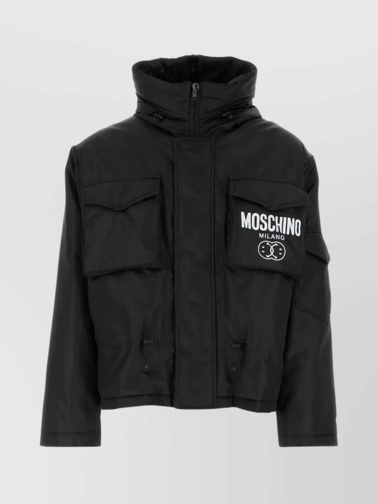 Shop Moschino Nylon Jacket With Adjustable Waist And Hood