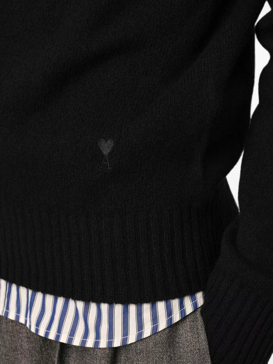 Ami Paris Cashmere Regular-Fit Crewneck Sweater