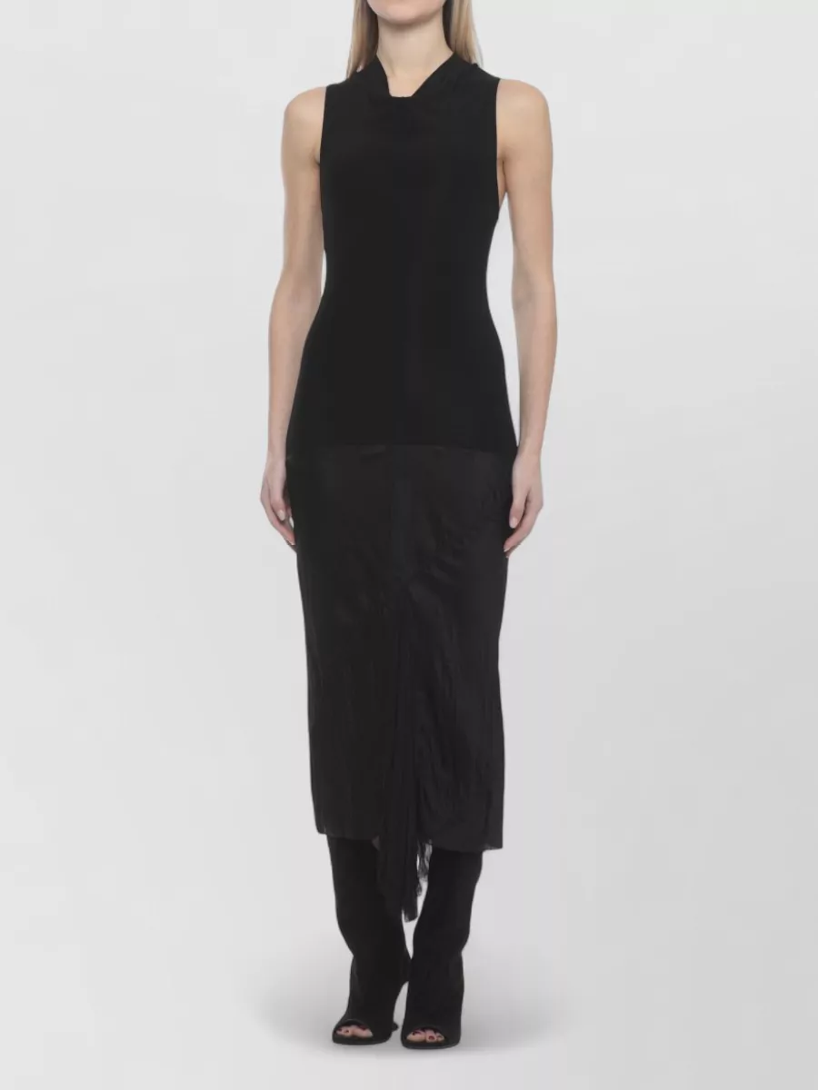 Rick Owens Sleeveless Round Neck Midi Dress