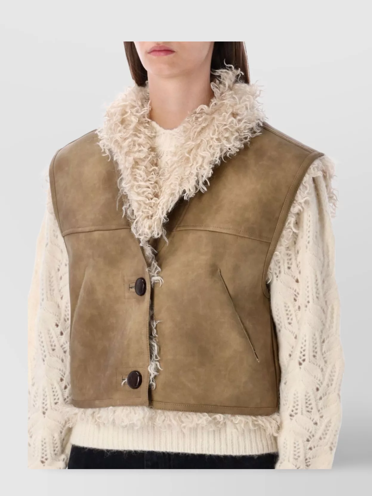 Isabel Marant Etoile Luxe Shearling Sleeveless Vest