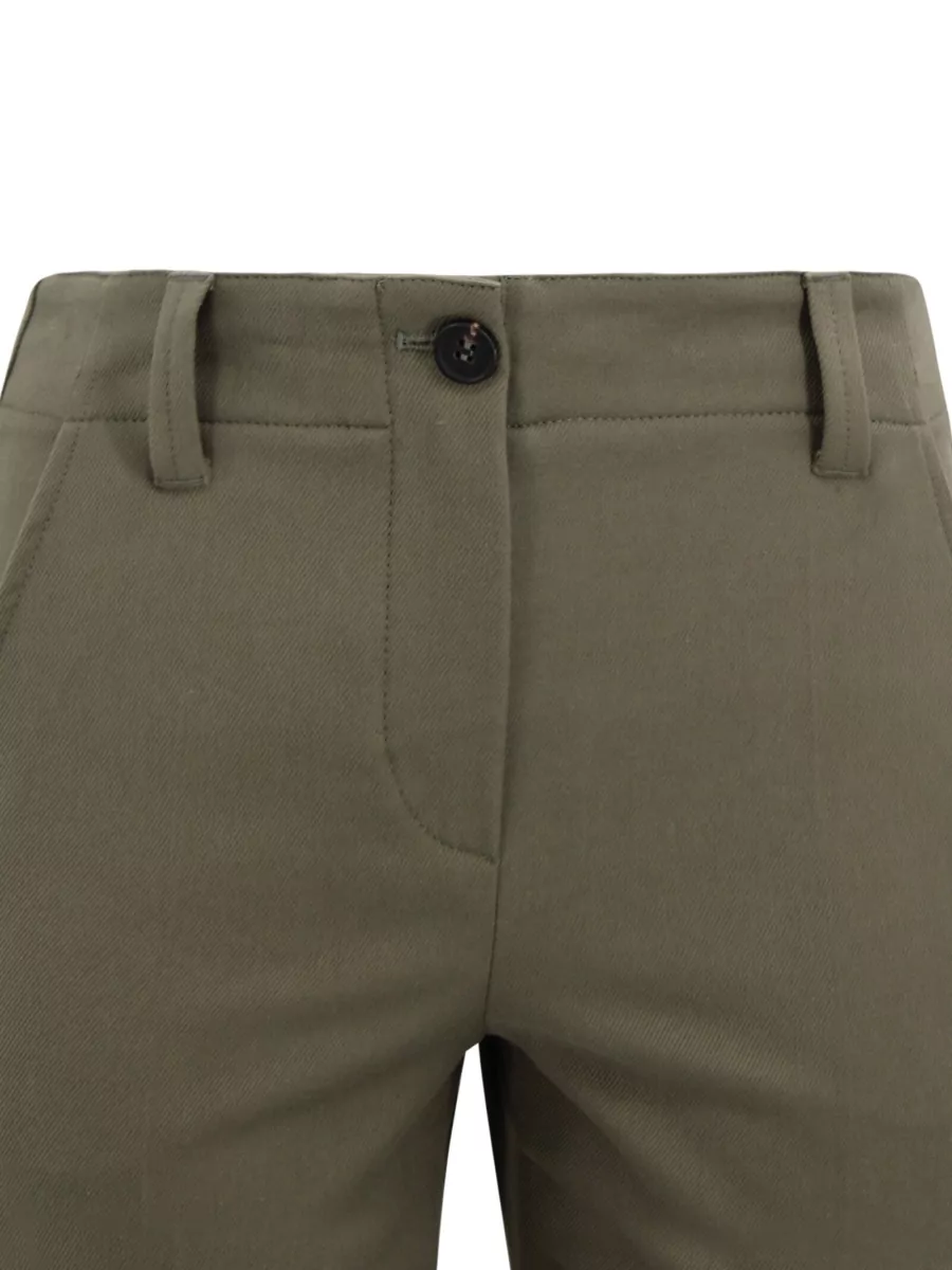 Brunello Cucinelli Cotton Mid-Rise Slim Flared Cropped Trousers
