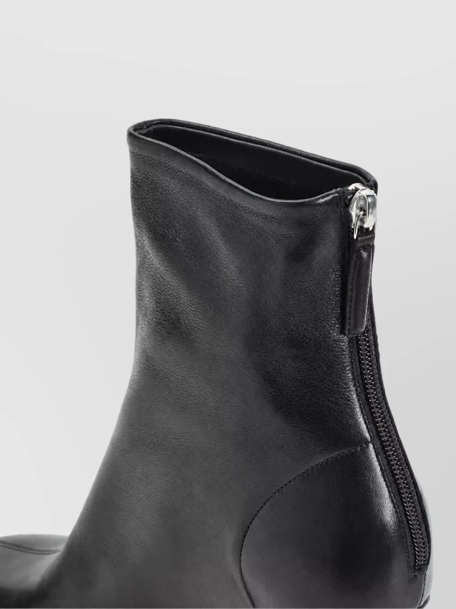 Amina Muaddi Leather Ankle Booties