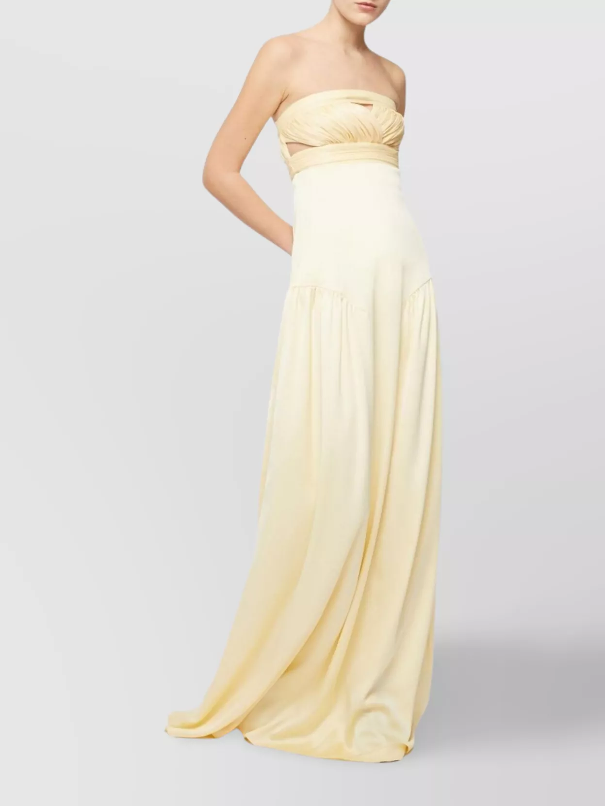 GENNY DRAPED WAIST STRAPLESS DRESS