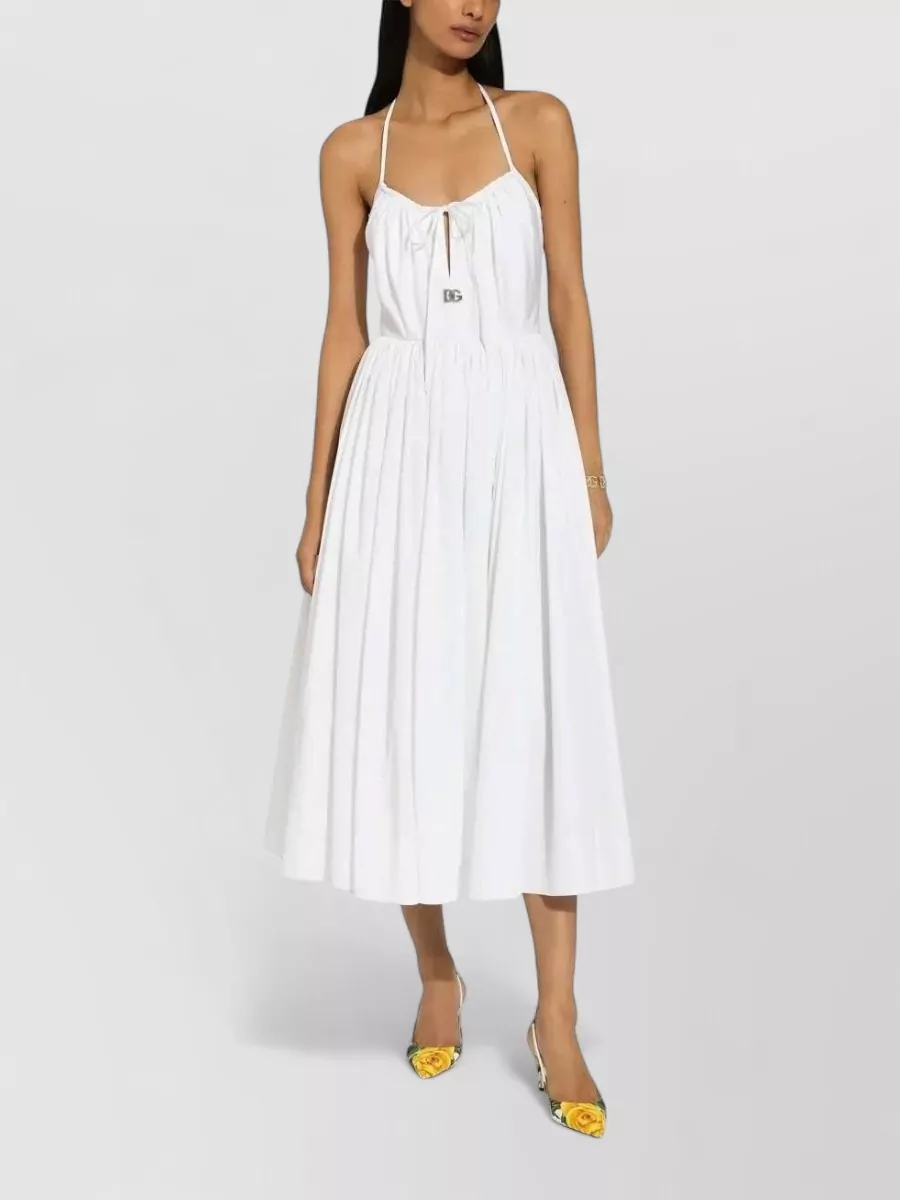 Dolce&Gabbana Cotton Halterneck Flared Midi Dress