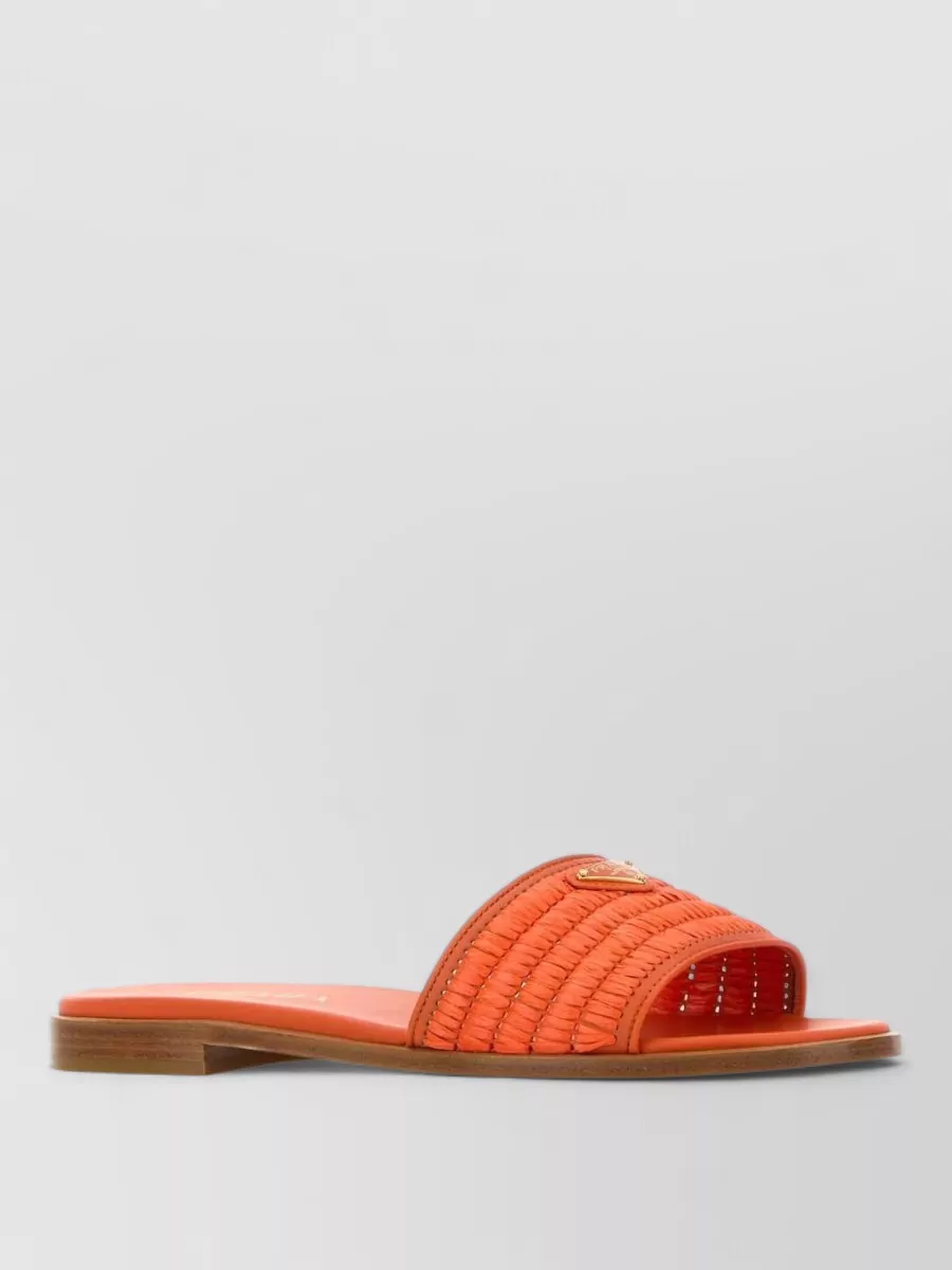 Prada raffia slides