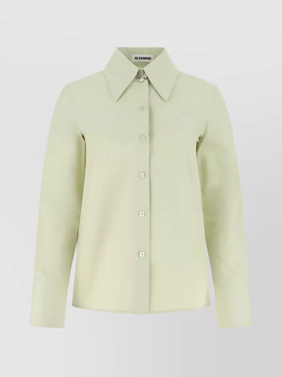 Shop Jil Sander Collared Shirt With Front Button Detail In Pastel