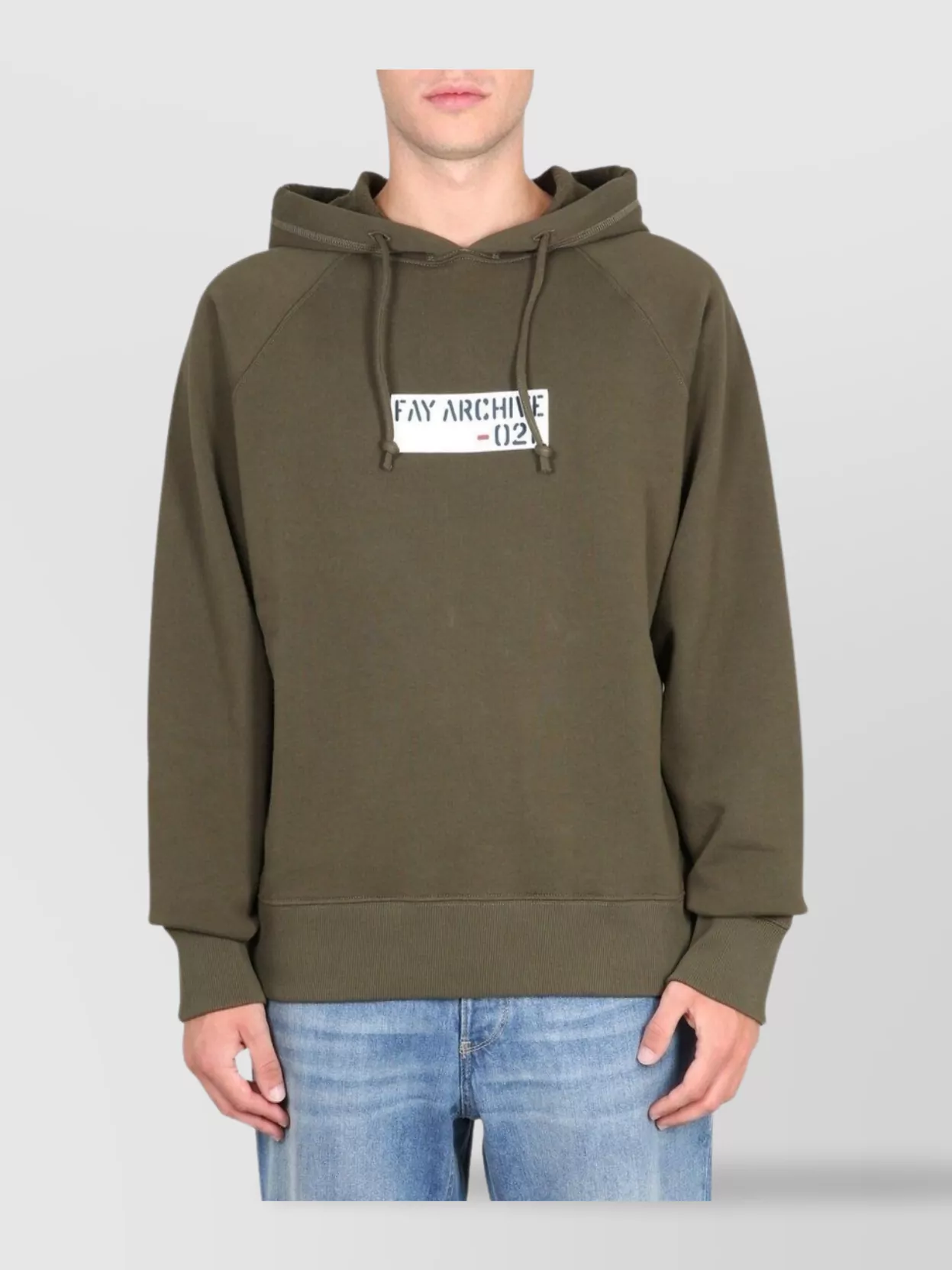 Fay "archive" Drawstring Hooded Sweatshirt