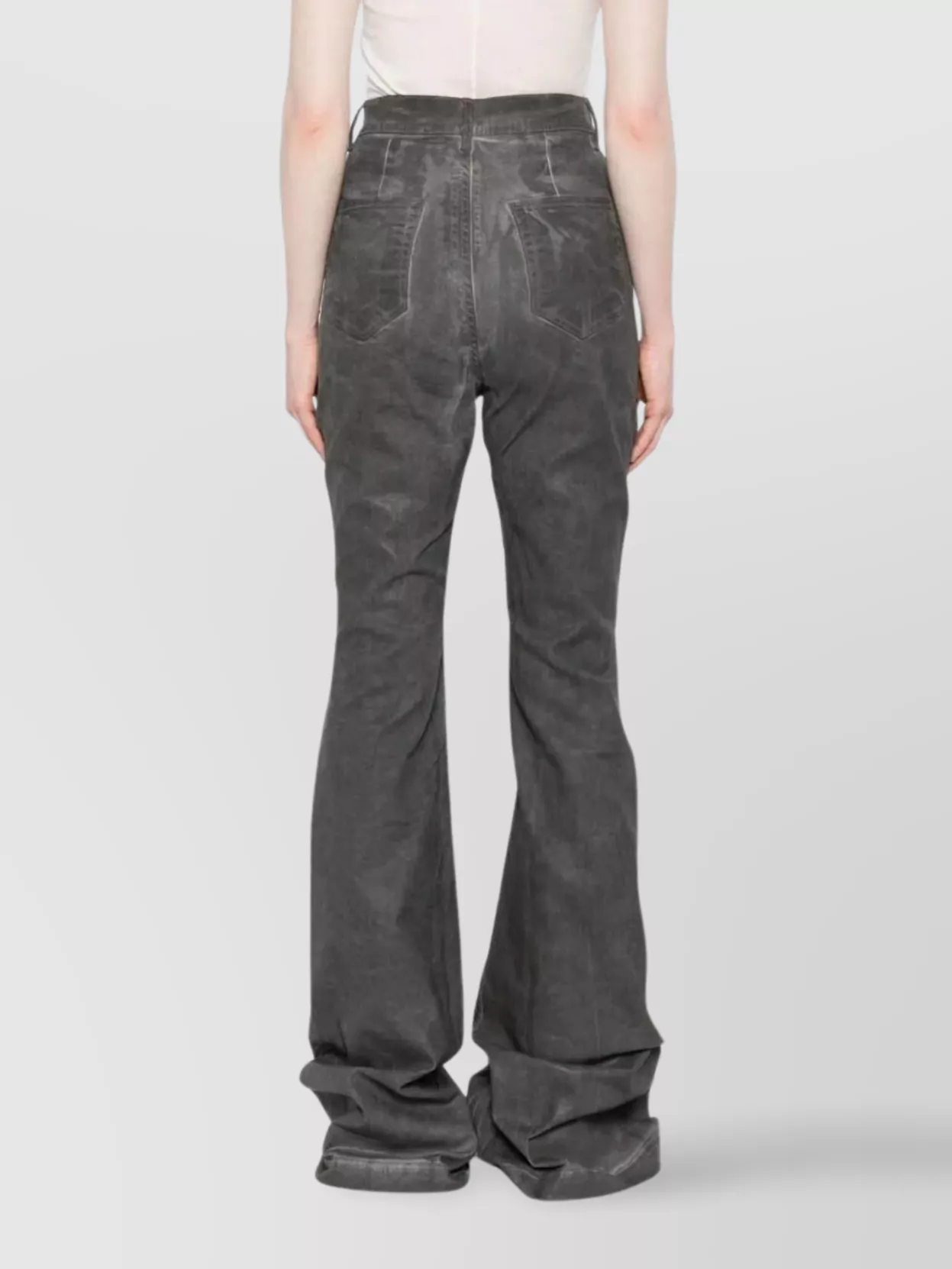 Rick Owens Drkshdw High-Waisted Flared Trousers Featuring Pockets