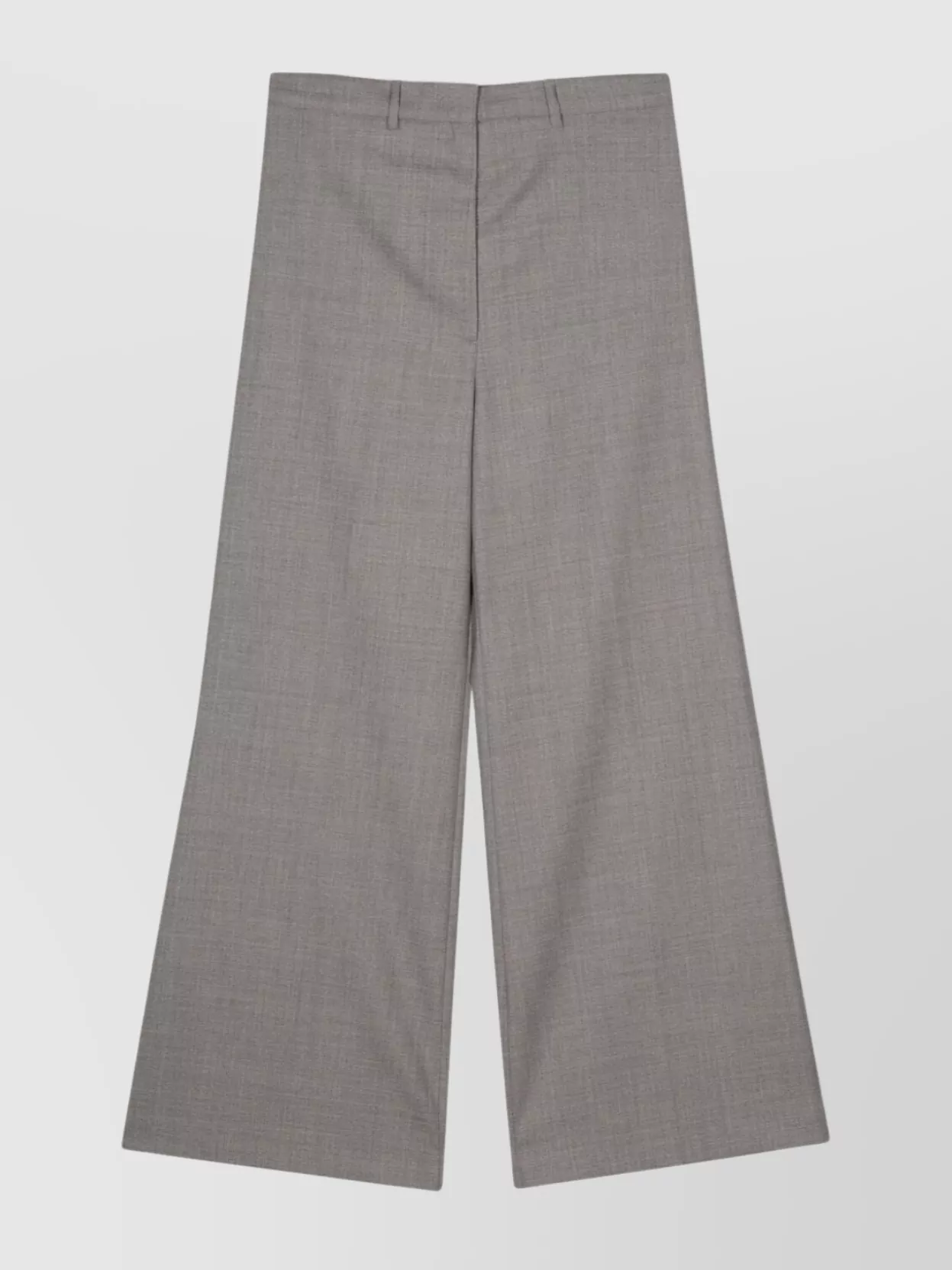 Low Classic Wide Leg Wool Trouser With Belt Loops
