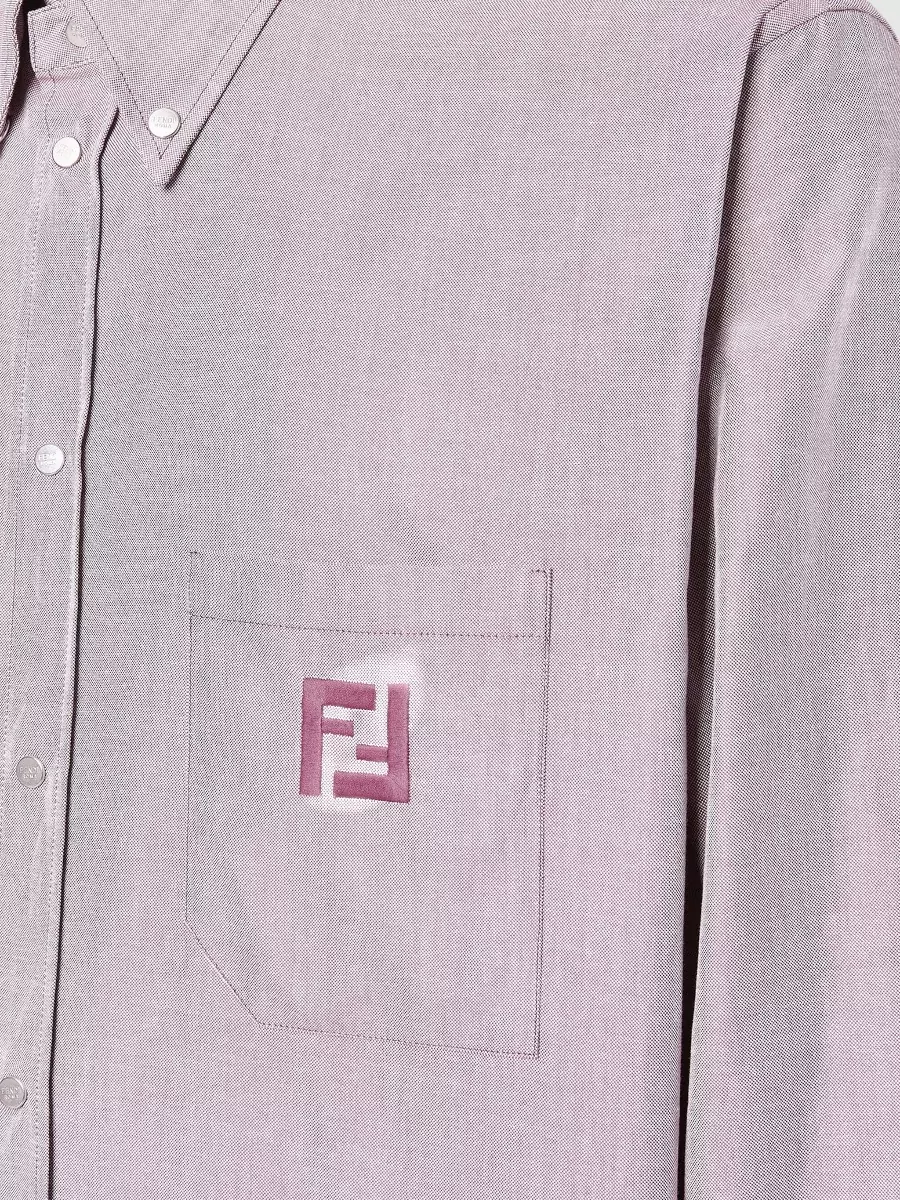 Fendi Oxford Cotton Shirt Button Down Collar